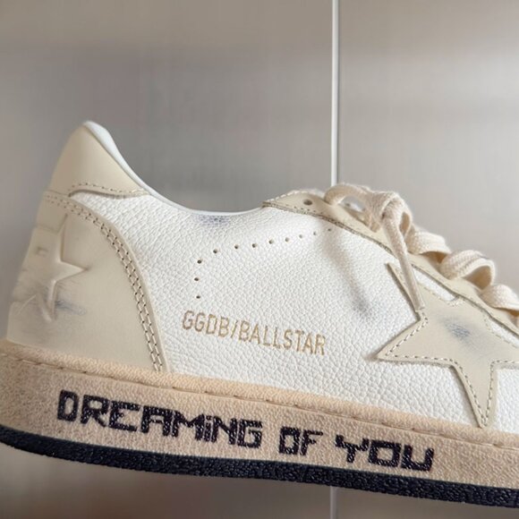 Golden Goose Women's White and Beige Star Dirty Shoes - Picture 6 of 7